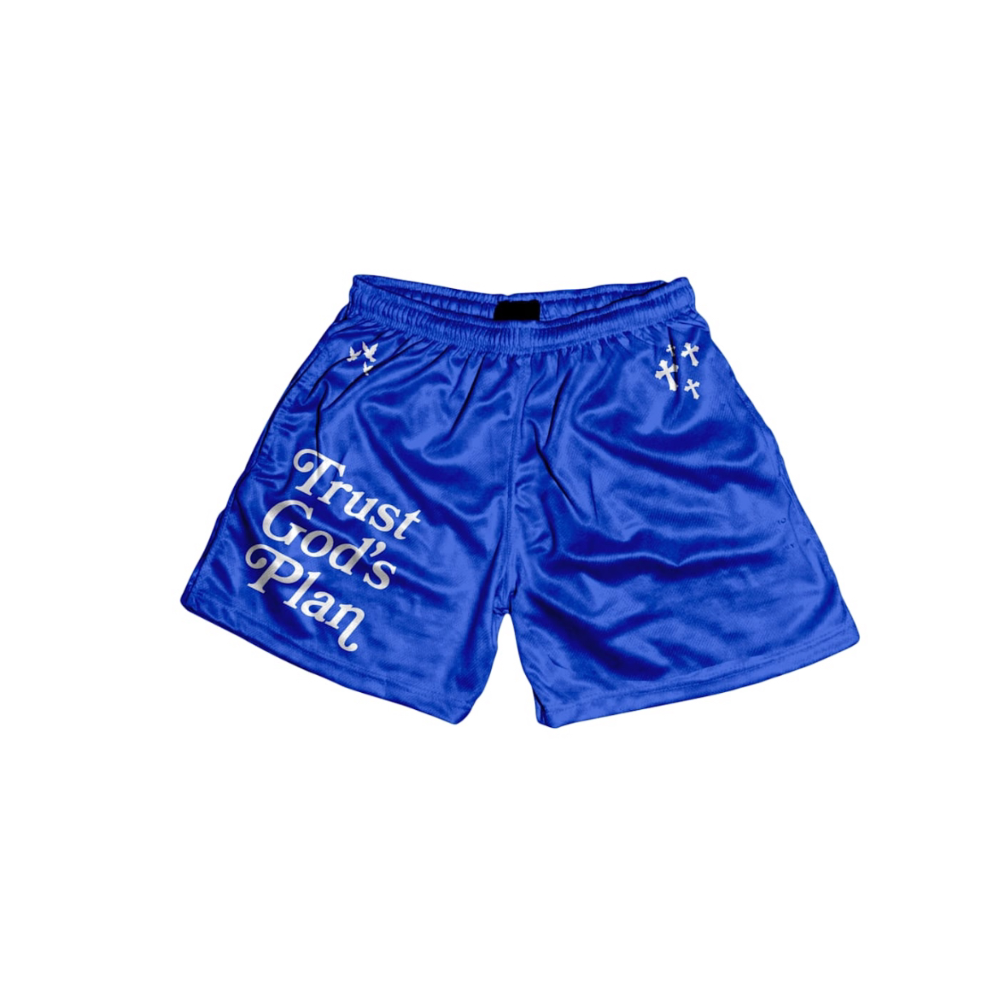 Trust God's Plan Blue Shorts